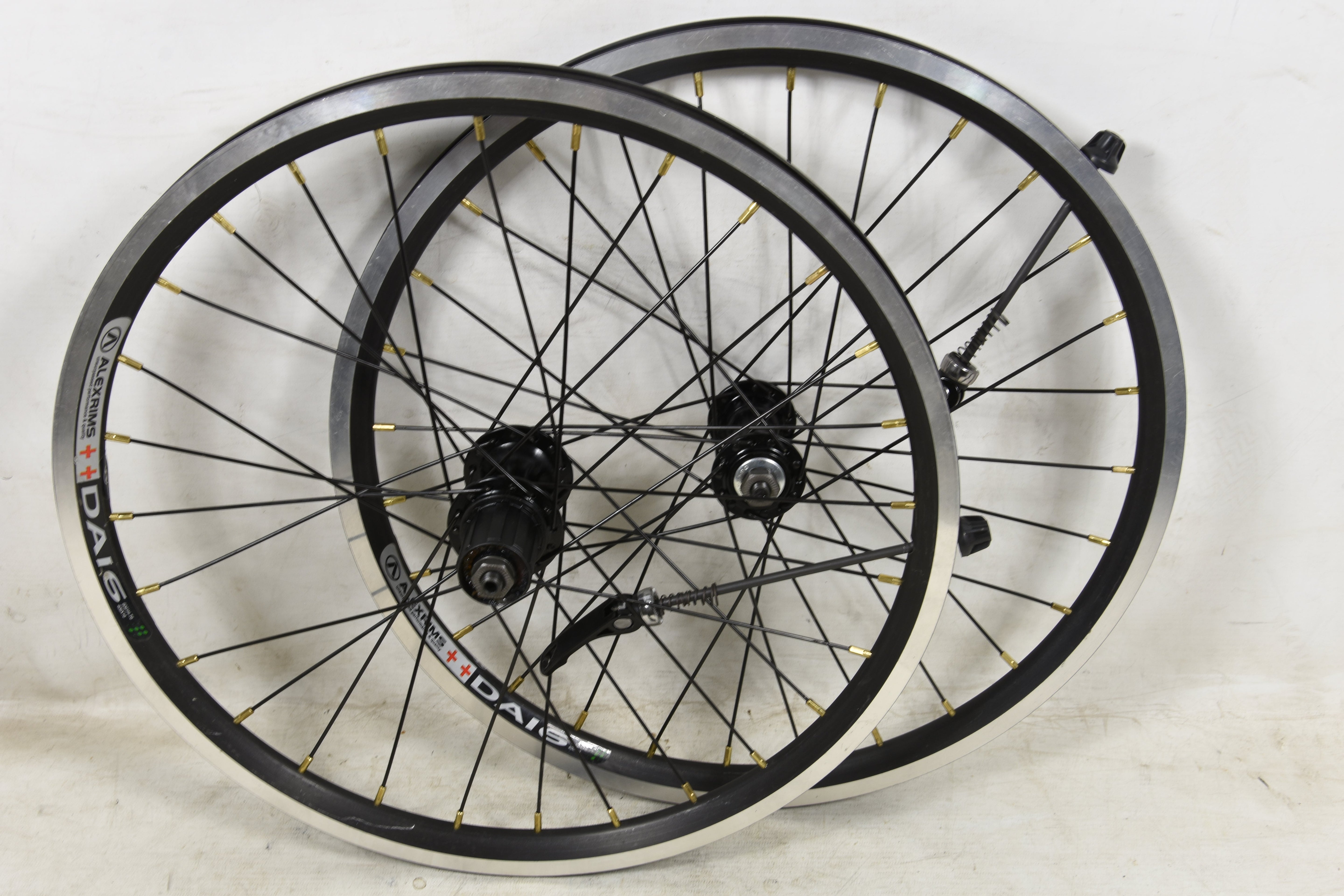 20" FOLDING OR KIDS BIKE WHEELS NARROW ALEX RIMS BLACK DUAL WALL 8-9SPD CASSETTE 100/130mm
