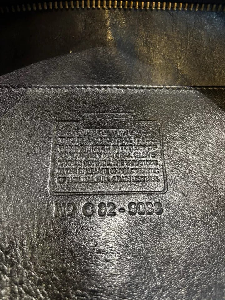 Coach Vintage Ergo Pocket Zip Bag Glovetanned Leather 9033 Black